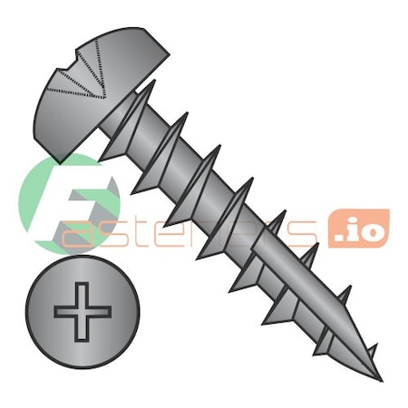 Newport Fasteners Wood Screw, #12, 5/8 in, Black Oxide Steel Pan Head Phillips Drive, 4000 PK 744619